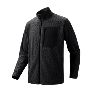 京东京造 F2系列抓绒衣保暖夹克外套男新年衣服立领开衫 黑松露 L L（175/96A）