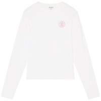 JUICY COUTURE 橘滋T恤女25年秋冬白色休闲打底衫圆领长袖上衣元气画布