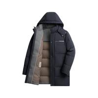 杉杉奥莱中长款鹅绒羽绒服男士2026年春季连帽冬季保暖外套