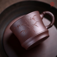 宏中 紫砂杯 纯手工茶杯 150ml 紫泥