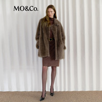 MO&Co.【NOIR系列】半身裙2026春阿苏特染做旧帆布附腰带MBF1SKT034 深棕色 S