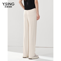 Y.SING/衣香丽影 简约百搭休闲裤 女 夏季阔腿微喇裤 白色 M