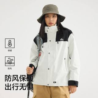 龙狮戴尔户外摇粒绒三合一外套男女同款耐磨保暖可拆卸登山服夹克 【黑色】丨三合一两件套 S