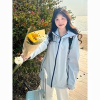 开拓 者以太蓝户外冲锋衣女款2025新款秋秋外套防风防水软壳