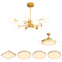 雷士（NVC）北欧创意魔豆分子吊灯大气led客厅吊灯餐厅灯中山灯具灯饰套餐 12头+【两室一厅】