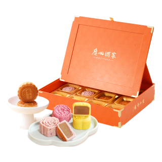 广州酒家 利口福 月华锦绣月饼礼盒600g 12个 广式蛋黄莲蓉流心 中秋福利