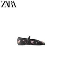 ZARA 折扣季 儿童鞋女童 花朵刺绣平底芭蕾鞋 2531630 802