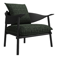 曲美家居沙发 懒人沙发椅复古中古风包豪斯沙发椅子客厅书房卧室阳台单椅 松针绿-织布艺 单椅（含靠包）