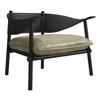 曲美家居沙发 懒人沙发椅复古中古风包豪斯沙发椅子客厅书房卧室阳台单椅 橄榄绿-疯马皮 单椅