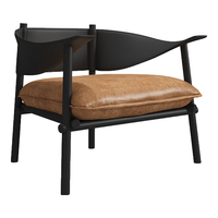 曲美家居沙发 懒人沙发椅复古中古风包豪斯沙发椅子客厅书房卧室阳台单椅 琥珀棕-疯马皮 单椅（不含靠包）