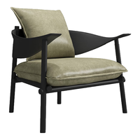 曲美家居沙发 懒人沙发椅复古中古风包豪斯沙发椅子客厅书房卧室阳台单椅 橄榄绿-疯马皮 单椅（含靠包）