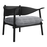 曲美家居沙发 懒人沙发椅复古中古风包豪斯沙发椅子客厅书房卧室阳台单椅 月光灰-织布艺 单椅（不含靠包）