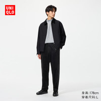 优衣库男装女装灯芯绒舒适九分裤/长裤休闲裤479137 09 黑色 M