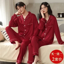 优桓 维多利亚 情侣真丝睡衣套装