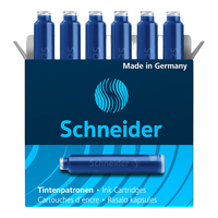 施耐德(Schneider)钢笔墨囊墨水胆非碳素不堵笔德国欧标钢笔适用 蓝色 1盒/6支装6603