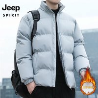 JEEP SPIRIT吉普 面包服男女棉服加厚防风保暖棉衣冬季立领外套 黑色 XL （150斤-170斤）