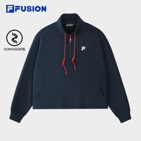 FILA FUSION 斐乐针织红色新年运动卫衣女2026春季新款半拉链上衣