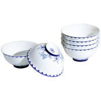 陶溪川 CERAMIC ART AVENUE景德镇釉中彩陶瓷碗家用饭碗中式国风米饭碗青花白瓷碗4.7英寸6碗 高温釉中彩-竹影听风6碗