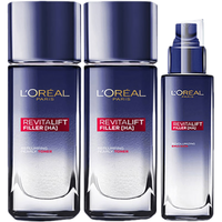 巴黎欧莱雅 L'OREAL PARIS欧莱雅复颜玻尿酸套装护肤化妆品水乳护肤保湿补水保湿淡化细纹护肤品 65ml水两瓶+50ml乳