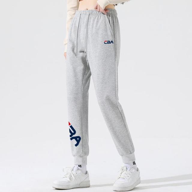 CBA 秋女士运动长裤学生系绳韩版百搭印花束脚休闲卫裤