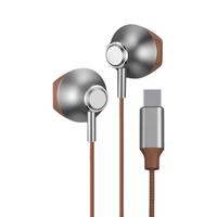 千飒 环绕音+听声辨位 有线耳机 有线充电 咖啡色 Type-C