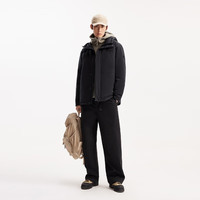 杰克琼斯 杰克·琼斯 男装连帽羽绒服 短款防水鸭绒服外套 工装户外风 E43纯黑色