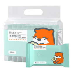 蓬松生活 便携 迷你湿巾 8抽 30包 3提