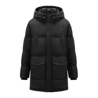 雪中飞 秋冬大口袋运动中长款男士羽绒服防风保暖时尚男外套 7101卡其色 L 175/92A