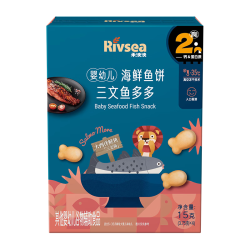 禾泱泱 婴幼儿海鲜鱼饼三文鱼多多15g含钙DHA宝宝零食酥脆细腻易咀嚼