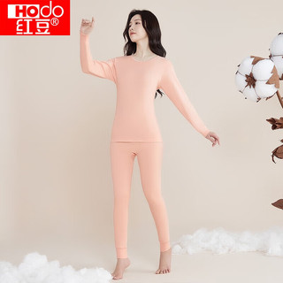 红豆（Hodo）秋冬全棉秋衣秋裤春秋纯棉毛衫男士女士保暖内衣套装 肌色(女款) M 165/90