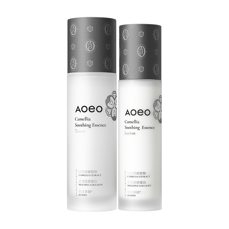 AOEO山茶花水乳护肤套装维稳修护补水保湿透润水100ml+乳80g