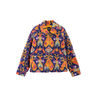 DESIGUAL 【西班牙时尚奢品】秋冬仿羊羔毛宽松印花翻领女式外套