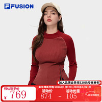 FILA FUSION 斐乐 女款拼接套头毛衣