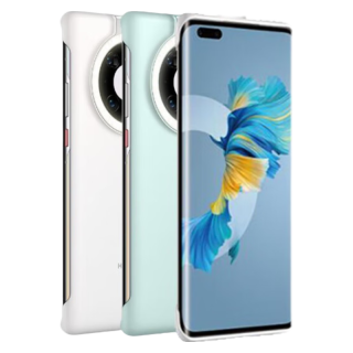 华为（HUAWEI）环闪保护壳自照补光灯打光美颜补光保护套后盖式防摔手机保护壳女 Mate40/Mate40E环闪保护壳（云母白）