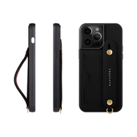 HANATORA/花虎 头层牛皮 iPhone15Pro手机壳 挂脖绳 黑色