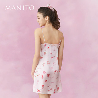 MANITO/曼尼陀 Love Notes 女士桑蚕丝吊带睡裙 樱桃粉 S