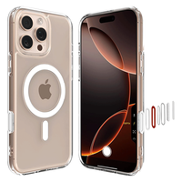 SPIGEN【灵动触控按键相机控制】适用苹果iphone16Pro Max手机壳触摸16pro透明防摔保护壳MagFit磁吸全包 白色(透明) iPhone 16 Pro Max