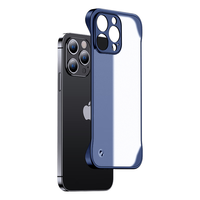 摩斯维 适用iPhone 14 Pro Max无边框全包防摔透明磨砂手机壳 PC+TPU 透蓝