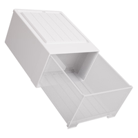 原起点衣柜收纳箱抽屉式收纳盒家用透明塑料内衣服整理箱零食玩具储物柜 深47宽45高18 【茶色】加厚款·超强承重不变形