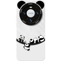 富朴适用华为mate70Pro手机壳mete60pro+熊猫m40硅胶全包50防摔 【调皮熊猫-宣白 】硅胶软壳防摔 华为 Mate 70 Pro