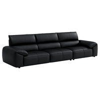 顾家家居轻奢风钢琴键现代头层牛皮沙发客厅2025大坐深羽毛1307&1381 【1307经典款】2.2M-黑色-柔韧肌理皮