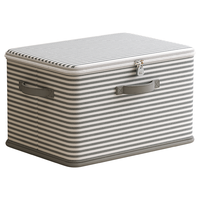  Youna/友纳 超大容量 收纳箱  条纹灰-小号【32*24*18】 14升