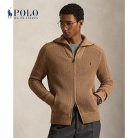 RALPH LAUREN 男装 华夫格全拉链针织衫RL100572 200-蜜糖棕 XS