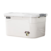 稻草熊加厚塑料收纳箱特大号储物箱书箱儿童玩具整理搬家打包周转箱 星耀灰单只装【配小狗贴】 190L【长76*宽54*高45cm】-6滑轮