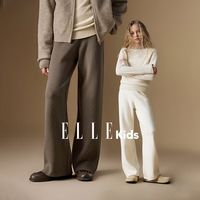 ELLEkids童装 针织百搭休闲长裤女童秋冬学院风直筒垂坠裤子