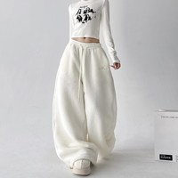 木昱子 加绒加厚羊羔绒摇粒绒女士休闲裤