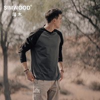 Simwood 男士宽松插肩袖长袖T恤 SN120061
