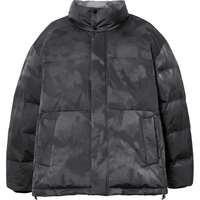 杰克·琼斯（JACK&JONES）男装25年冬季无帽立领严寒羽绒服男士短款加厚鸭绒服宽松小众外套 E40黑色 M （175）