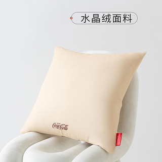 可口可乐抱枕办公室午睡沙发靠垫汽车抱枕 cocacola2009杏色 含枕芯 45*45cm一对装（磨毛款）