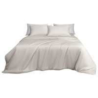 安敏诺（Anmino）防螨四件套纯棉80支A类床单床笠款床上用品 卡其灰 80支